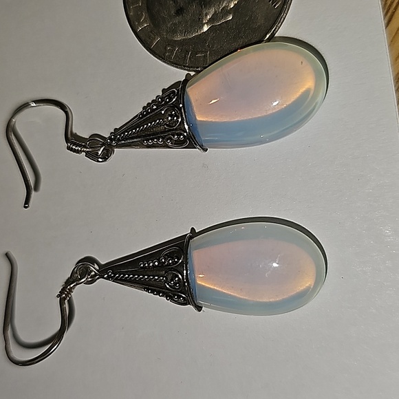 New Opalite Sterling Silver Earrings - Picture 5 of 5